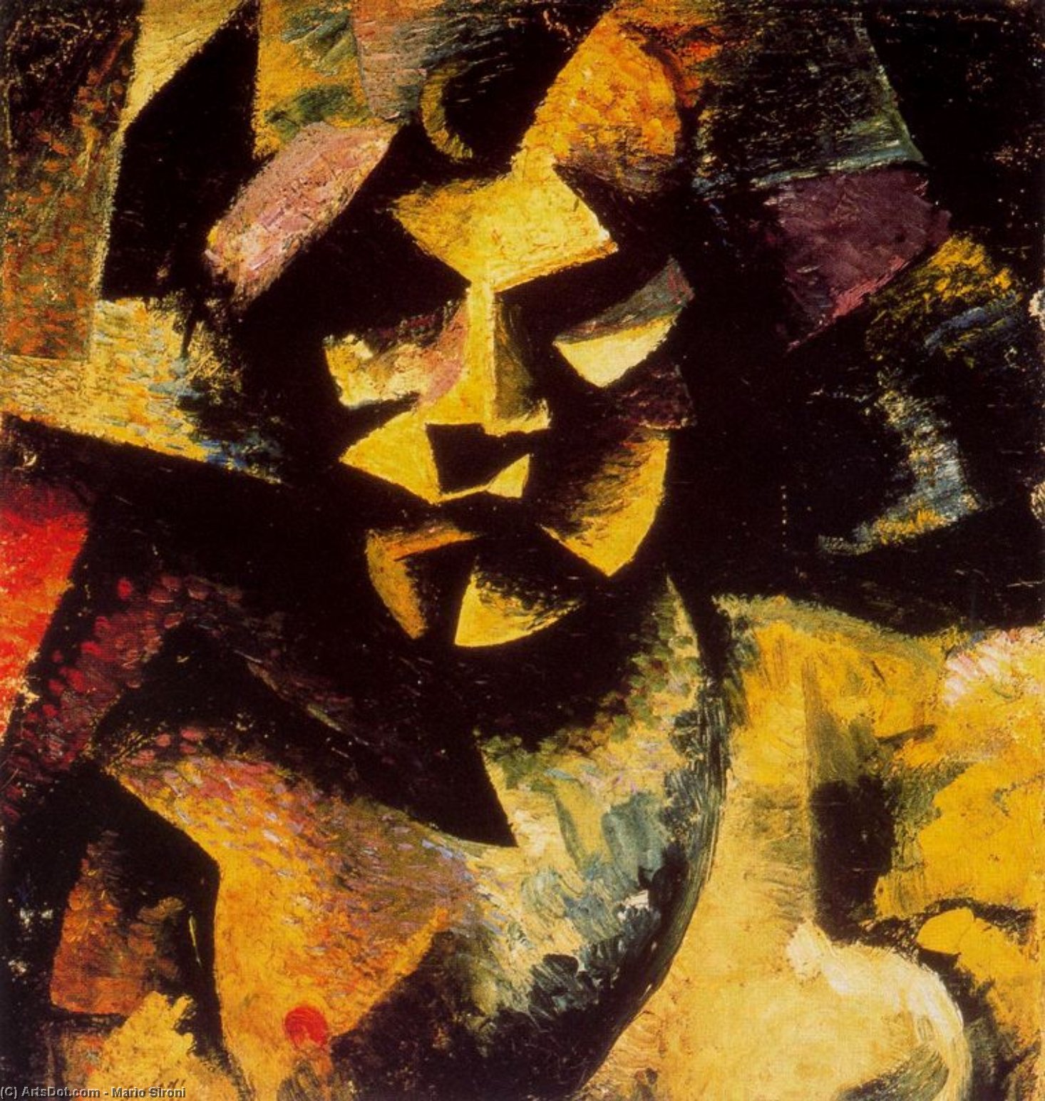 WikiOO.org - Encyclopedia of Fine Arts - Maalaus, taideteos Mario Sironi - Futurist head