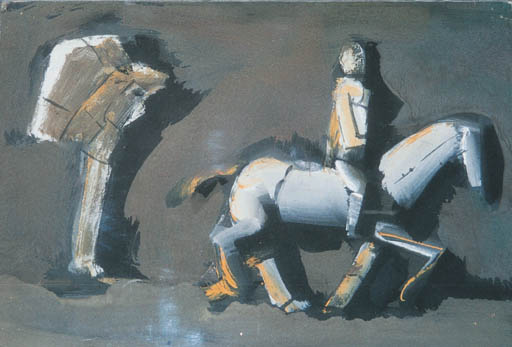 Wikioo.org - The Encyclopedia of Fine Arts - Painting, Artwork by Mario Sironi - Horses and riders