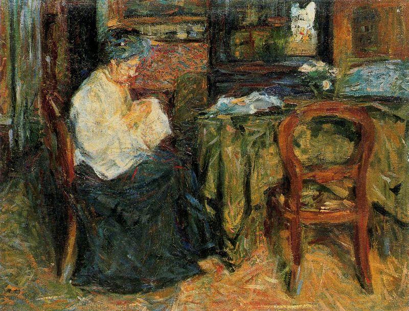 Wikioo.org - The Encyclopedia of Fine Arts - Painting, Artwork by Mario Sironi - Interior with a mother who sews