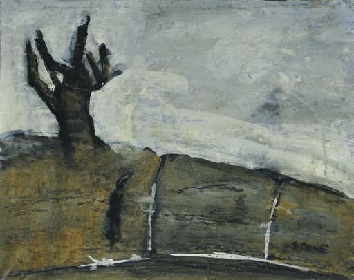 WikiOO.org - Encyclopedia of Fine Arts - Maalaus, taideteos Mario Sironi - Landscape with trees