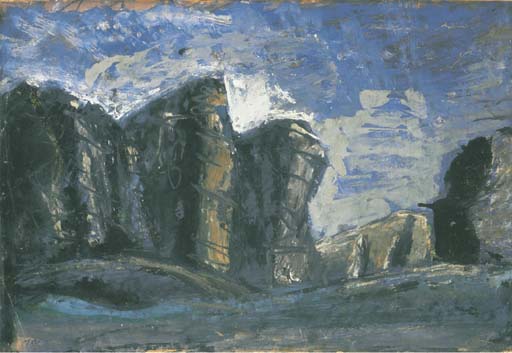 WikiOO.org - Encyclopedia of Fine Arts - Maľba, Artwork Mario Sironi - Mountains