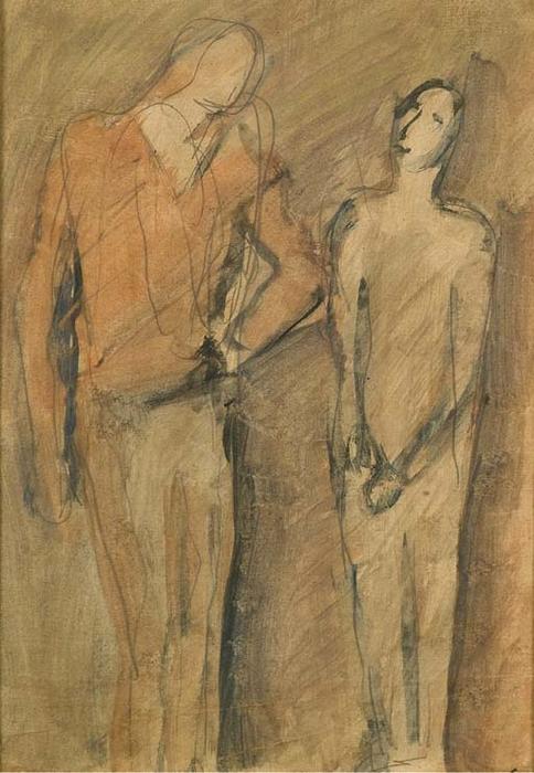 WikiOO.org - Encyclopedia of Fine Arts - Maleri, Artwork Mario Sironi - Two characters