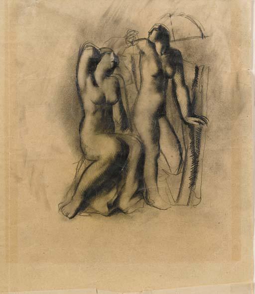 WikiOO.org - Encyclopedia of Fine Arts - Maalaus, taideteos Mario Sironi - Two Figures