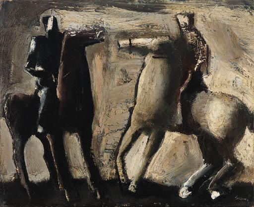 WikiOO.org - Encyclopedia of Fine Arts - Maleri, Artwork Mario Sironi - Two horsemen