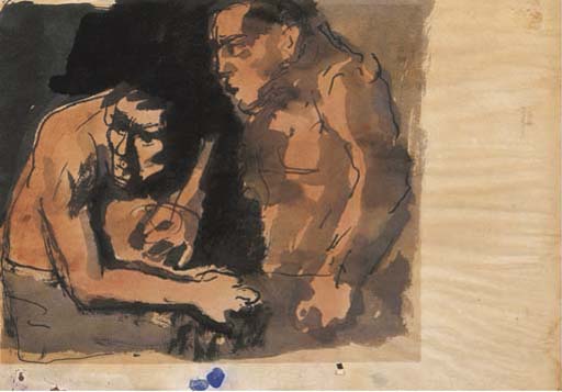 WikiOO.org - Encyclopedia of Fine Arts - Maalaus, taideteos Mario Sironi - Two men