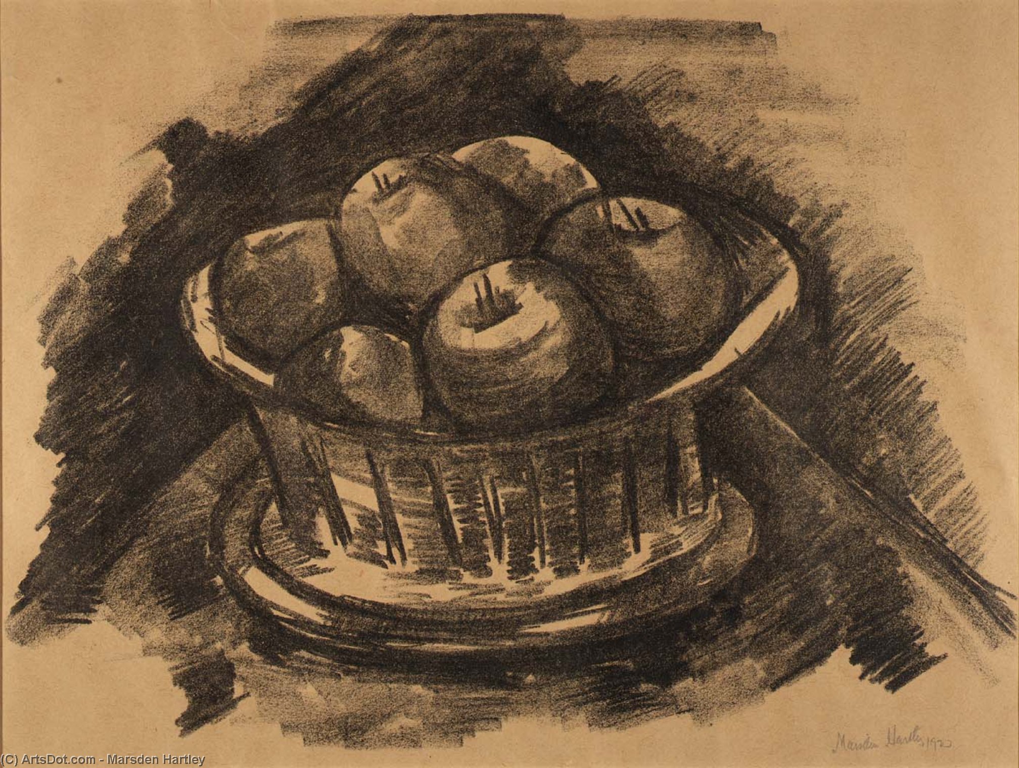 WikiOO.org - Енциклопедія образотворчого мистецтва - Живопис, Картини
 Marsden Hartley - Apples in Basket