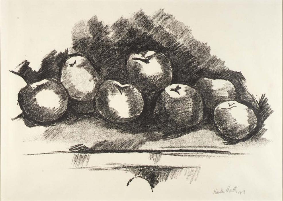 Wikioo.org – La Enciclopedia de las Bellas Artes - Pintura, Obras de arte de Marsden Hartley - manzanas on mesa
