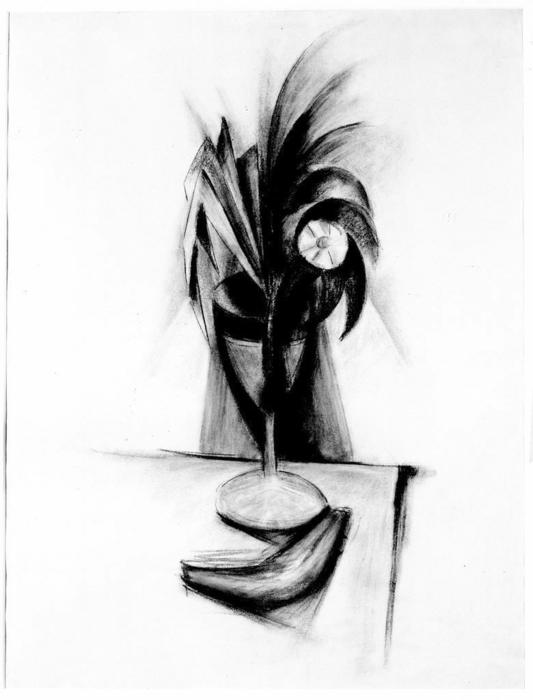 WikiOO.org - Güzel Sanatlar Ansiklopedisi - Resim, Resimler Marsden Hartley - Flowers and Leaves in Goblet