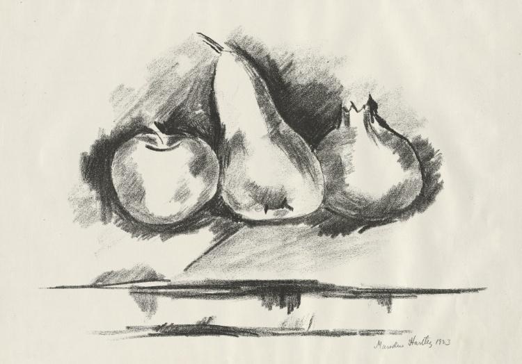 Wikioo.org – La Enciclopedia de las Bellas Artes - Pintura, Obras de arte de Marsden Hartley - Granada , pera y manzana