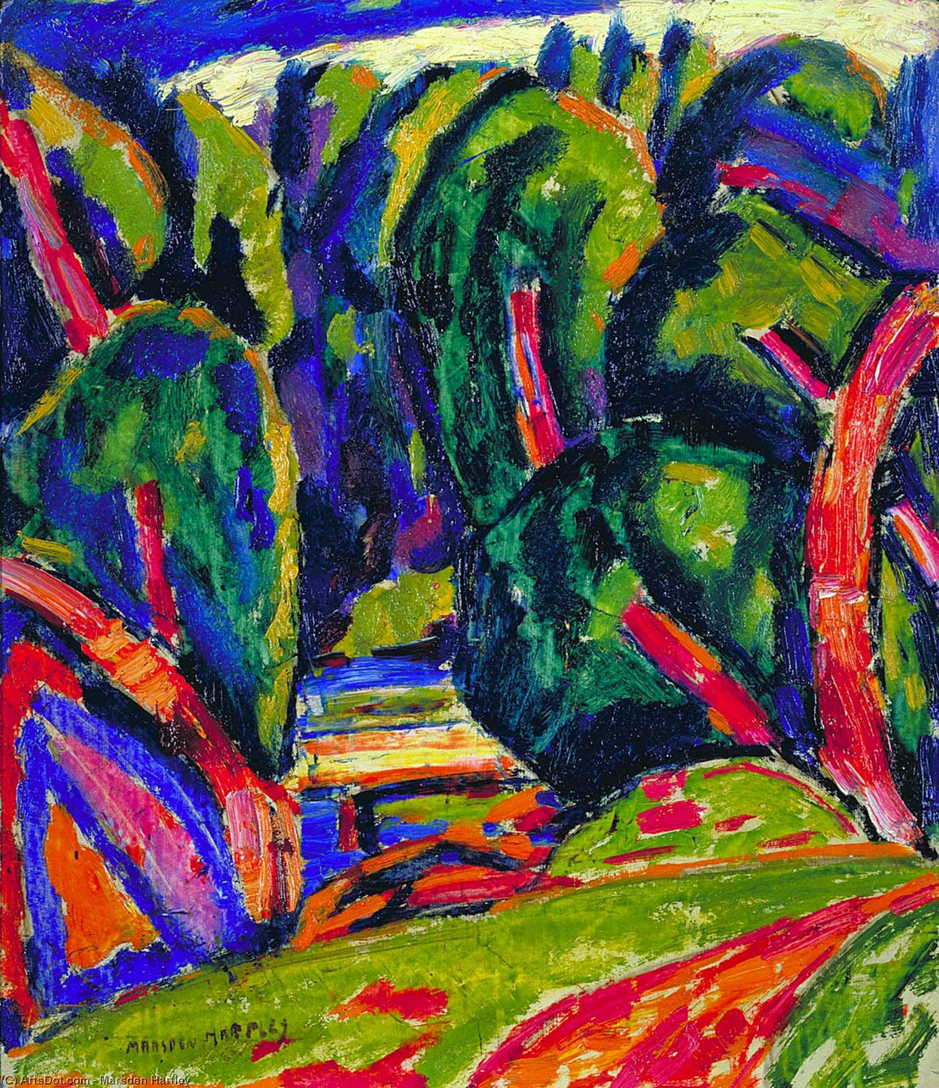 WikiOO.org - Enciclopédia das Belas Artes - Pintura, Arte por Marsden Hartley - Red Tree