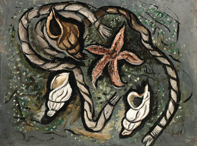 WikiOO.org - Εγκυκλοπαίδεια Καλών Τεχνών - Ζωγραφική, έργα τέχνης Marsden Hartley - Rope, Seashells and Starfish
