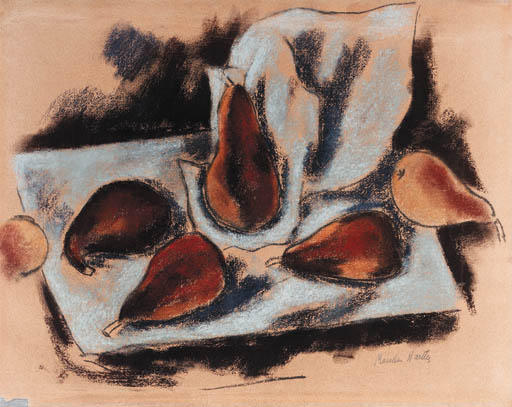 WikiOO.org - אנציקלופדיה לאמנויות יפות - ציור, יצירות אמנות Marsden Hartley - Still Life with Pears 1