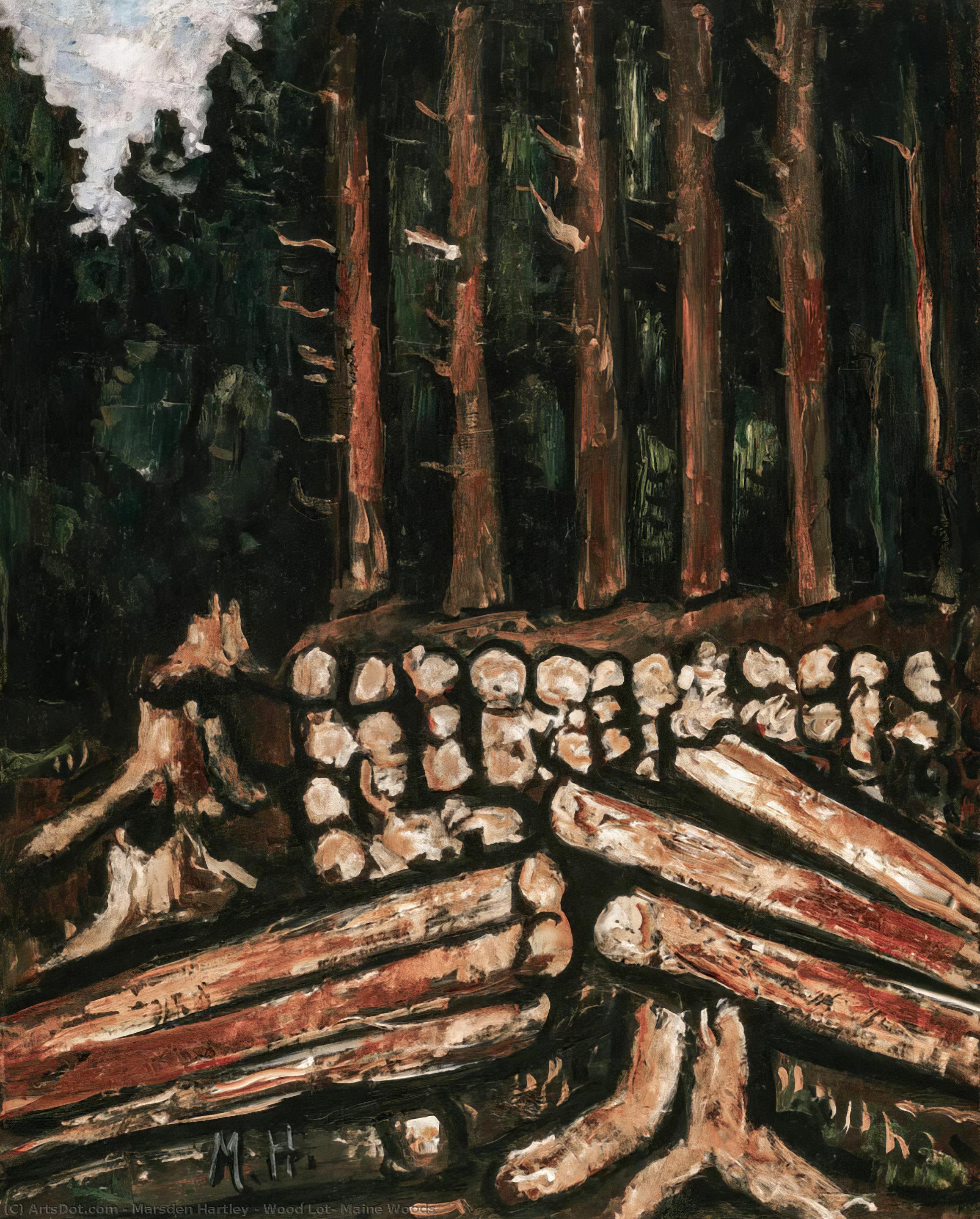 Wikioo.org - The Encyclopedia of Fine Arts - Painting, Artwork by Marsden Hartley - Wood Lot, Maine Woods