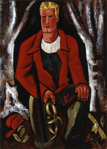 Wikioo.org - The Encyclopedia of Fine Arts - Painting, Artwork by Marsden Hartley - Young Hunter Hearing Call to Arms