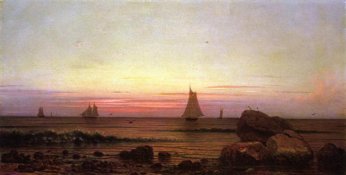WikiOO.org - Encyclopedia of Fine Arts - Maleri, Artwork Martin Johnson Heade - Sailing off the Coast