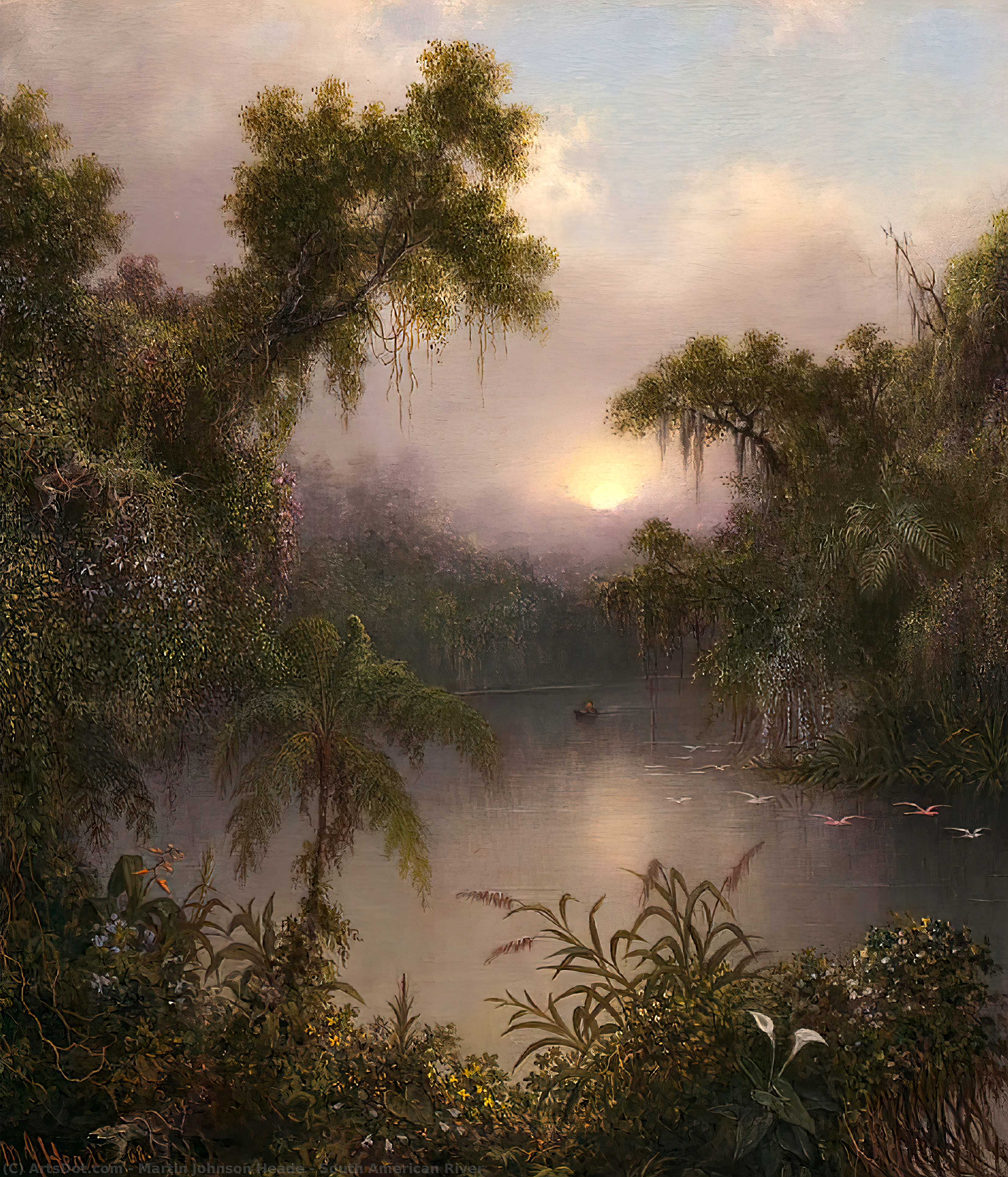 Wikioo.org - The Encyclopedia of Fine Arts - Painting, Artwork by Martin Johnson Heade - South American River