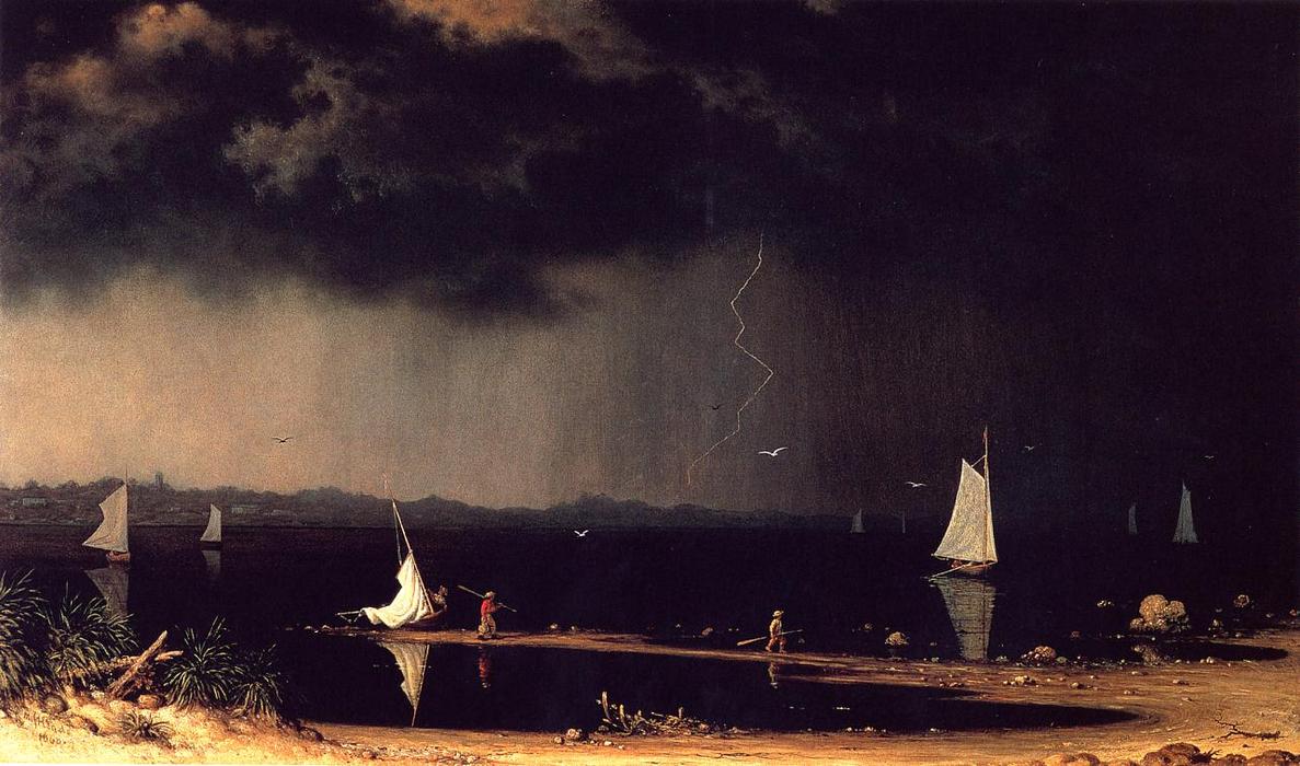 Wikioo.org - The Encyclopedia of Fine Arts - Painting, Artwork by Martin Johnson Heade - Thunder Storm on Narragansett Bay