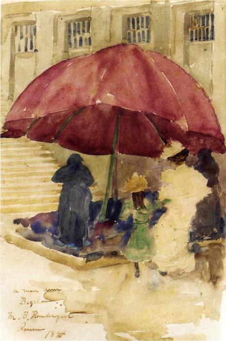 Wikioo.org - The Encyclopedia of Fine Arts - Painting, Artwork by Maurice Brazil Prendergast - A Street in Rouen