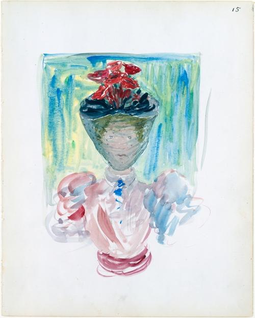 WikiOO.org - Enciklopedija dailės - Tapyba, meno kuriniai Maurice Brazil Prendergast - A woman in a veiled hat decorated with poppies