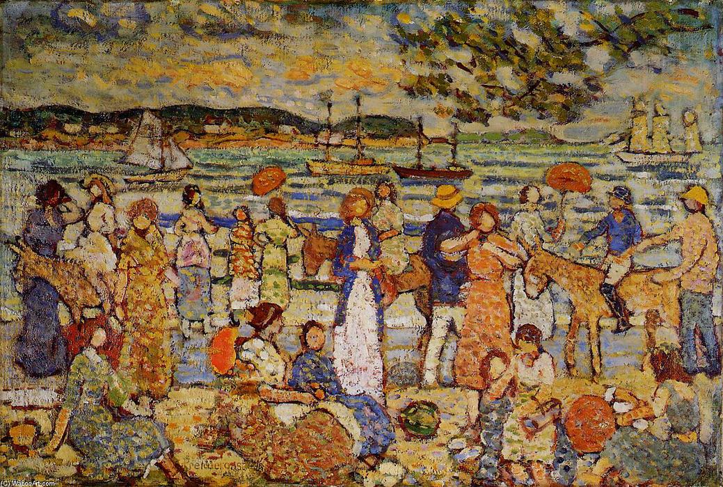 Wikioo.org - The Encyclopedia of Fine Arts - Painting, Artwork by Maurice Brazil Prendergast - Along the Shore
