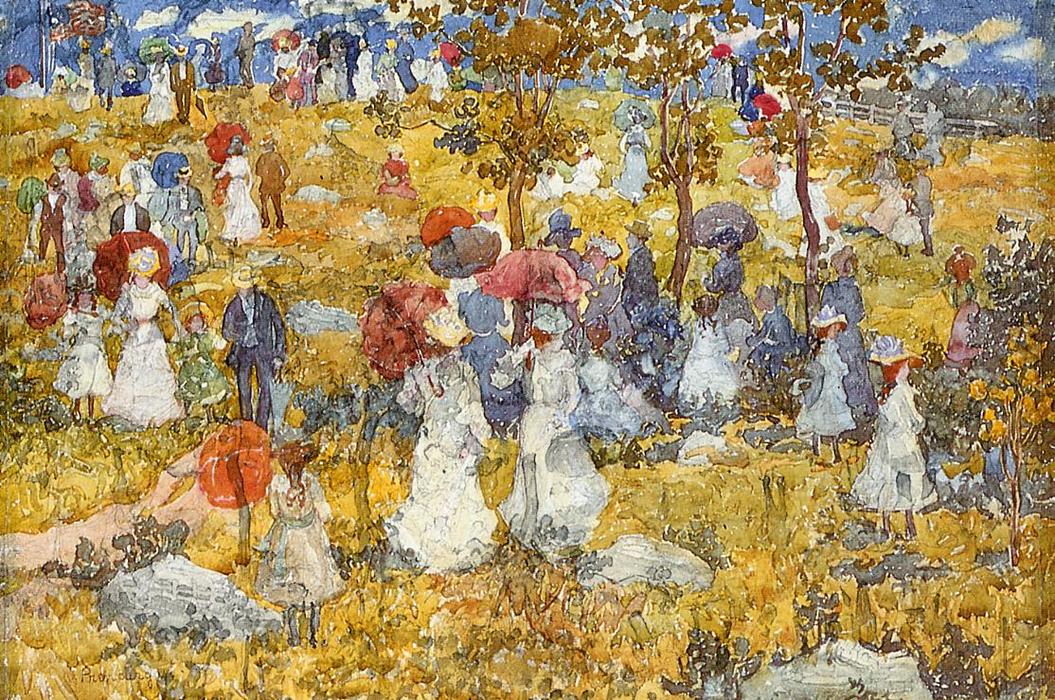 Wikioo.org - The Encyclopedia of Fine Arts - Painting, Artwork by Maurice Brazil Prendergast - At the Park