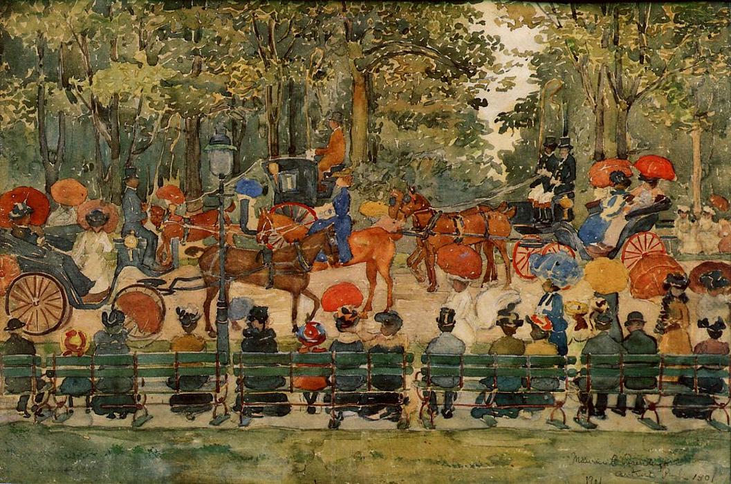 Wikioo.org - The Encyclopedia of Fine Arts - Painting, Artwork by Maurice Brazil Prendergast - Central Park 3