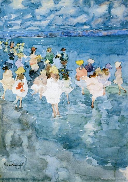Wikioo.org - The Encyclopedia of Fine Arts - Painting, Artwork by Maurice Brazil Prendergast - Children at the Beach