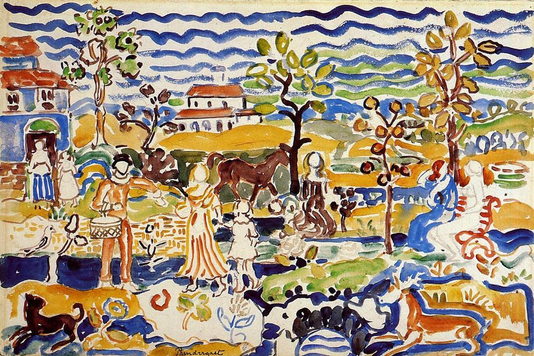 Wikioo.org - The Encyclopedia of Fine Arts - Painting, Artwork by Maurice Brazil Prendergast - Decorative Composition
