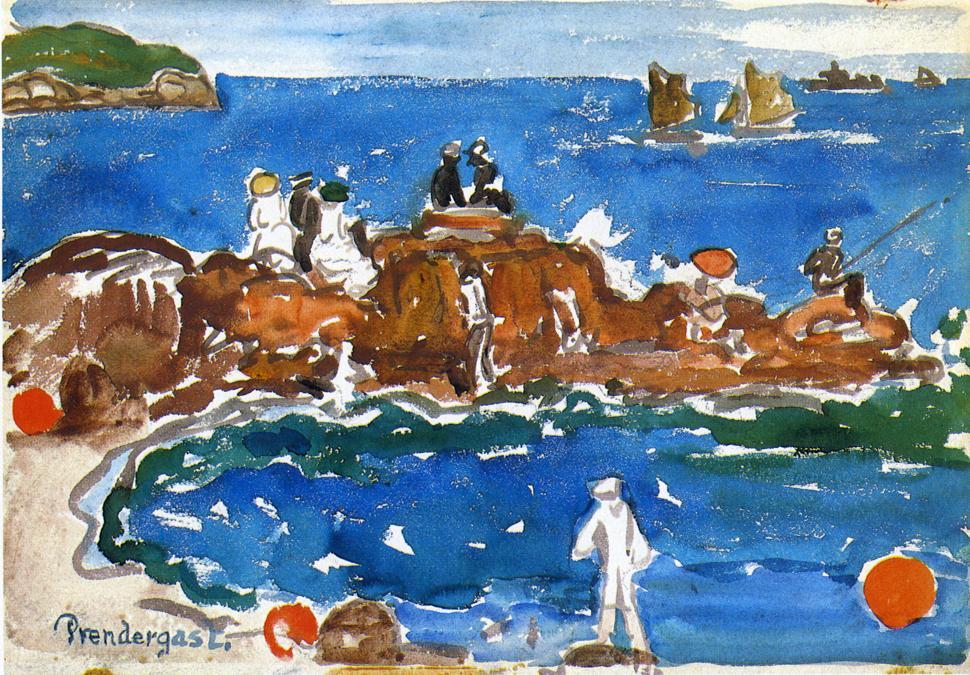 Wikioo.org - The Encyclopedia of Fine Arts - Painting, Artwork by Maurice Brazil Prendergast - North Shore #3, Massachusetts