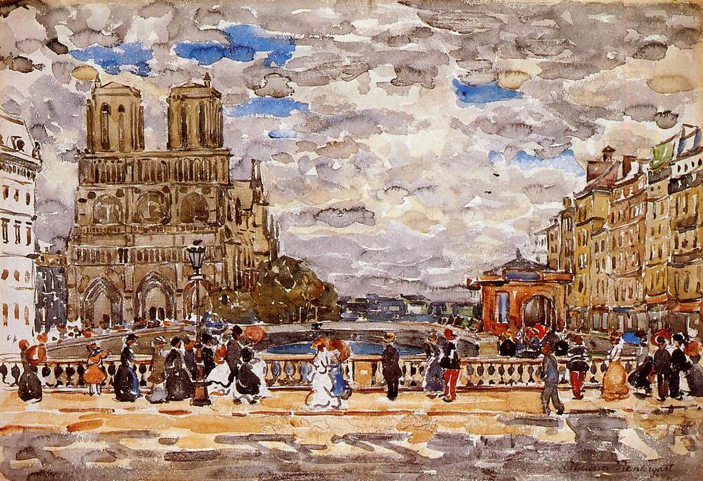 Wikioo.org - Encyklopedia Sztuk Pięknych - Malarstwo, Grafika Maurice Brazil Prendergast - Notre Dame, Paris