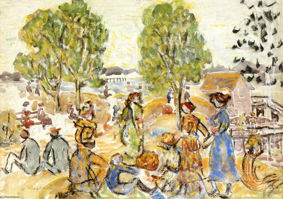 Wikioo.org - The Encyclopedia of Fine Arts - Painting, Artwork by Maurice Brazil Prendergast - Picnic 1