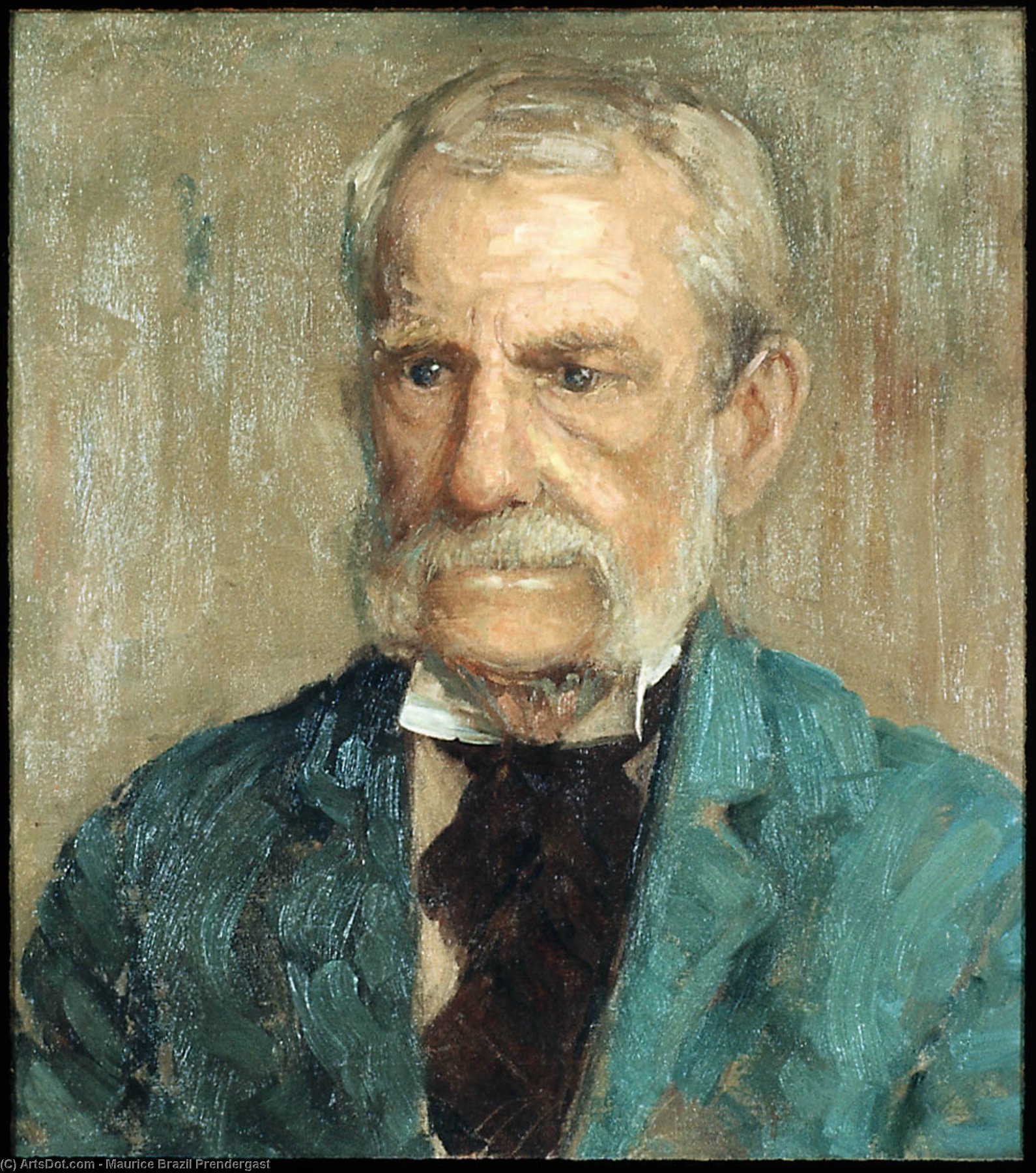 Wikioo.org – La Enciclopedia de las Bellas Artes - Pintura, Obras de arte de Maurice Brazil Prendergast - Retrato del padre de Maurice Prendergast