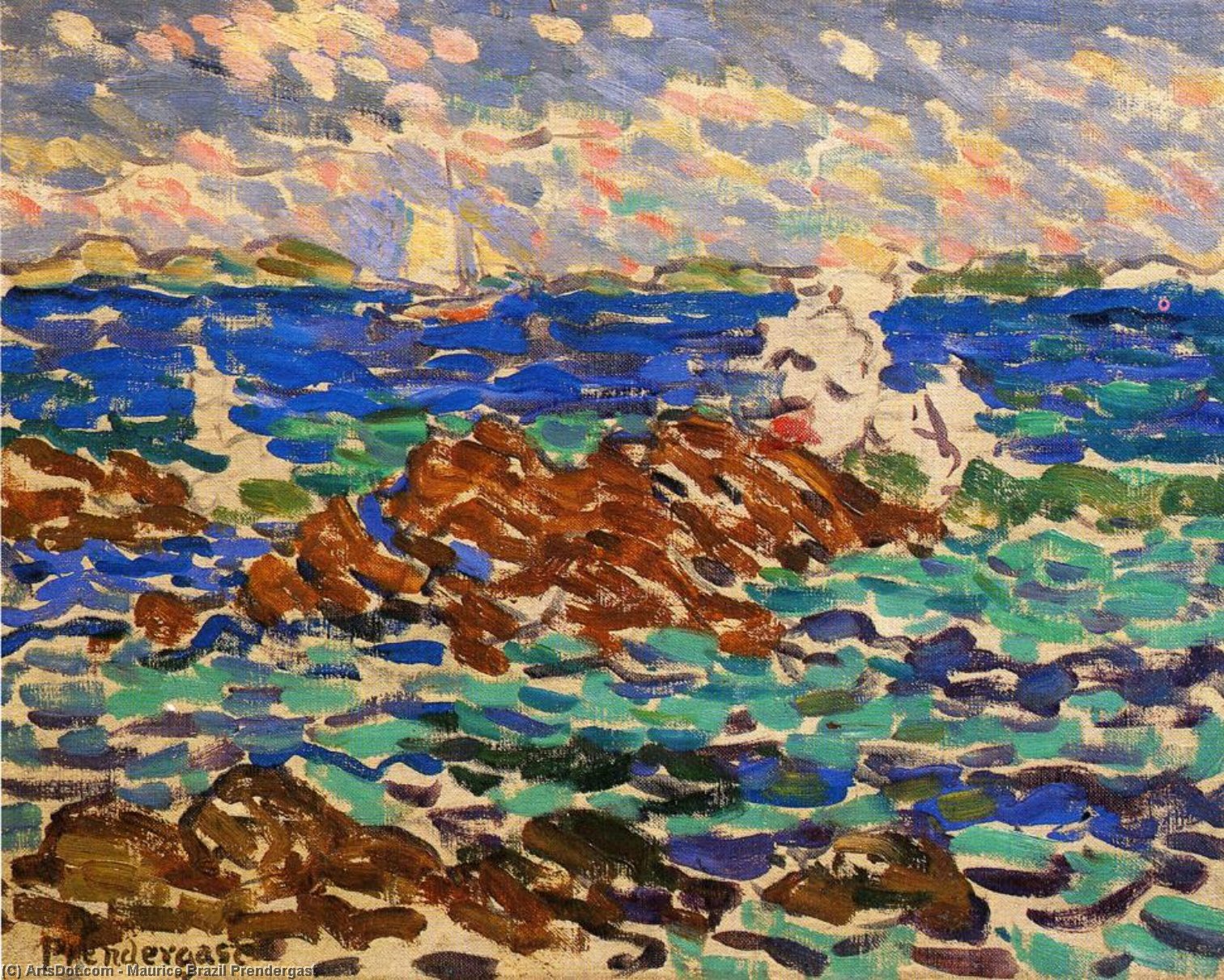 Wikioo.org - The Encyclopedia of Fine Arts - Painting, Artwork by Maurice Brazil Prendergast - Seascape