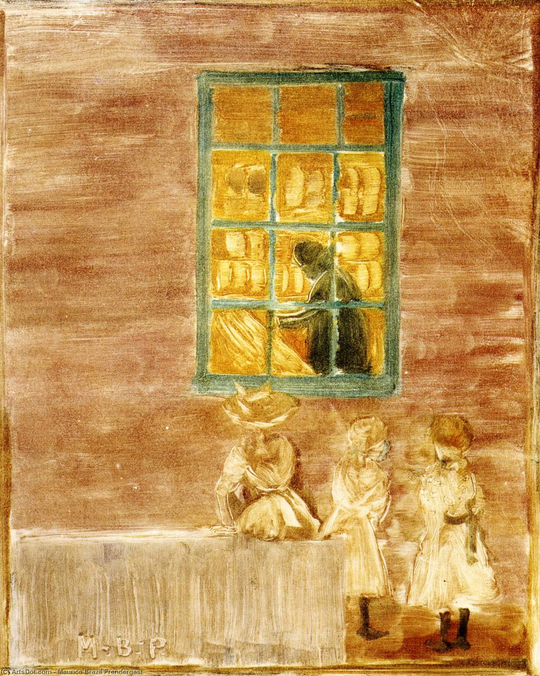 Wikioo.org - The Encyclopedia of Fine Arts - Painting, Artwork by Maurice Brazil Prendergast - Shadow (aka Children by a Window)