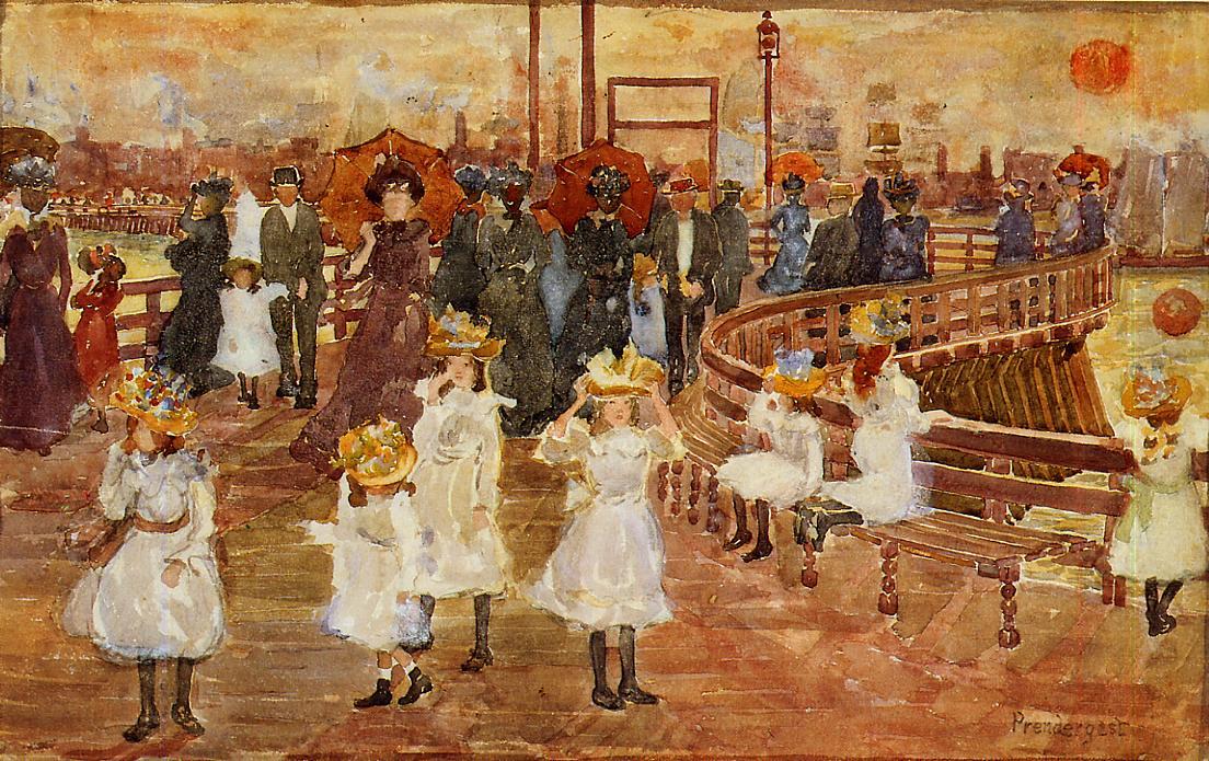 WikiOO.org - Encyclopedia of Fine Arts - Maleri, Artwork Maurice Brazil Prendergast - South Boston Pier