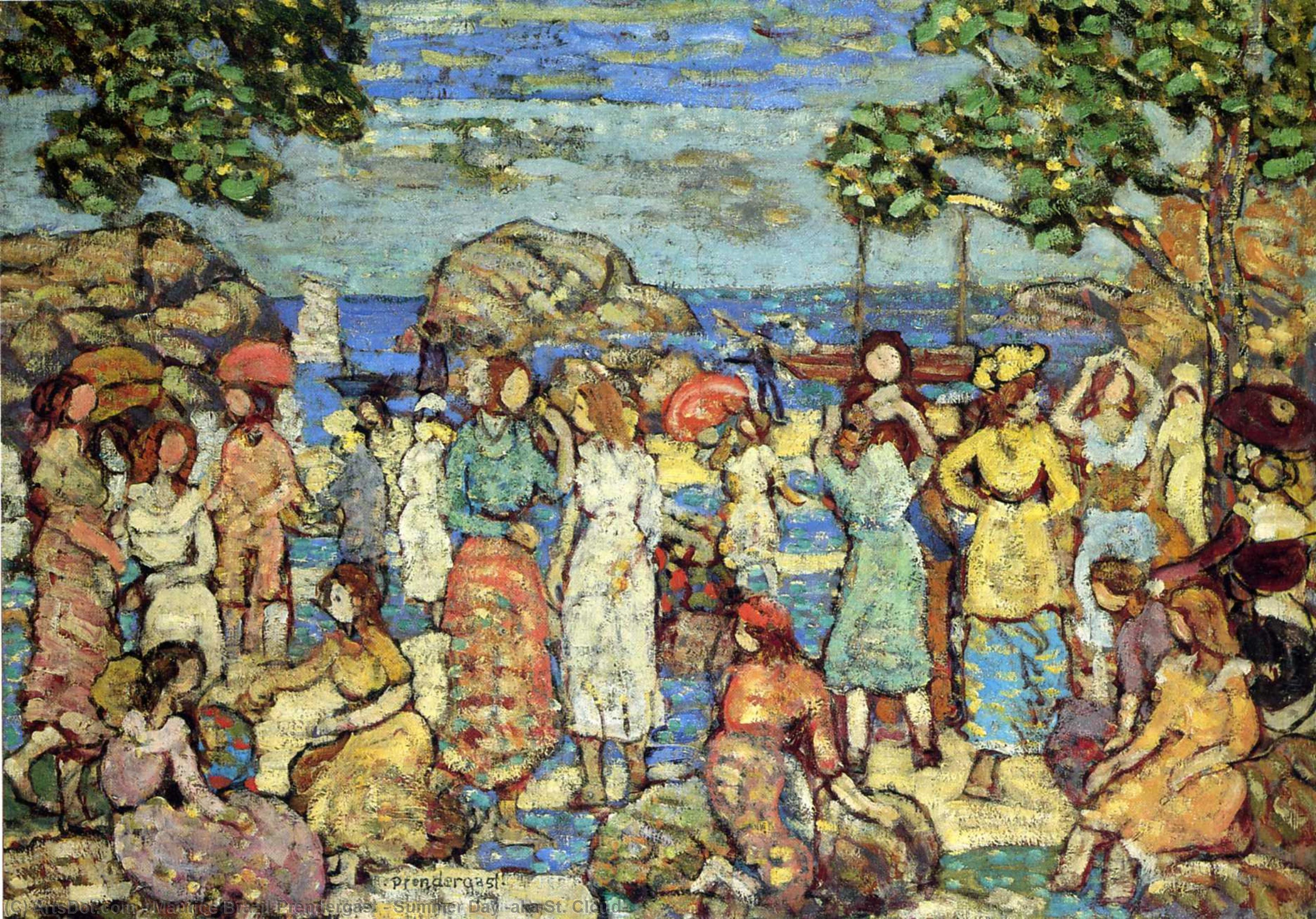 Wikioo.org - The Encyclopedia of Fine Arts - Painting, Artwork by Maurice Brazil Prendergast - Summer Day (aka St. Cloud)