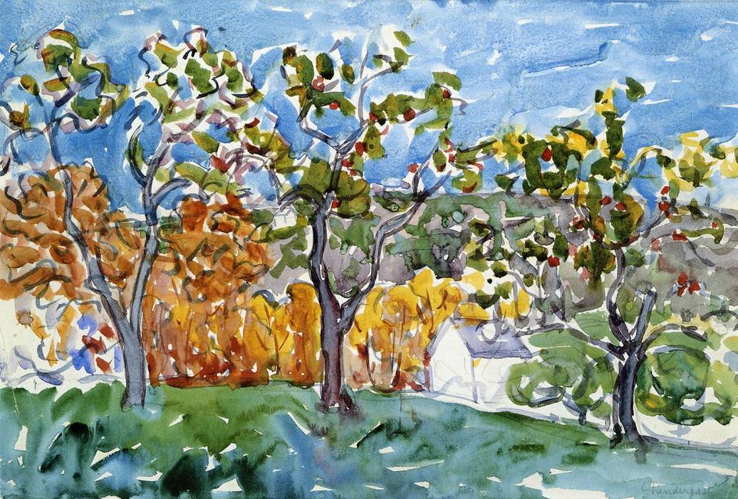 WikiOO.org - Encyclopedia of Fine Arts - Maľba, Artwork Maurice Brazil Prendergast - The Orchard