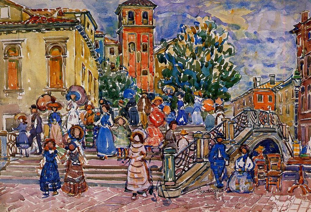 Wikioo.org – La Enciclopedia de las Bellas Artes - Pintura, Obras de arte de Maurice Brazil Prendergast - Venice 1