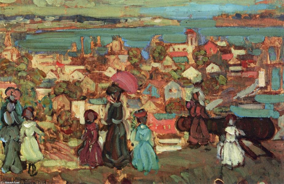 Wikioo.org - The Encyclopedia of Fine Arts - Painting, Artwork by Maurice Brazil Prendergast - Village by the Sea