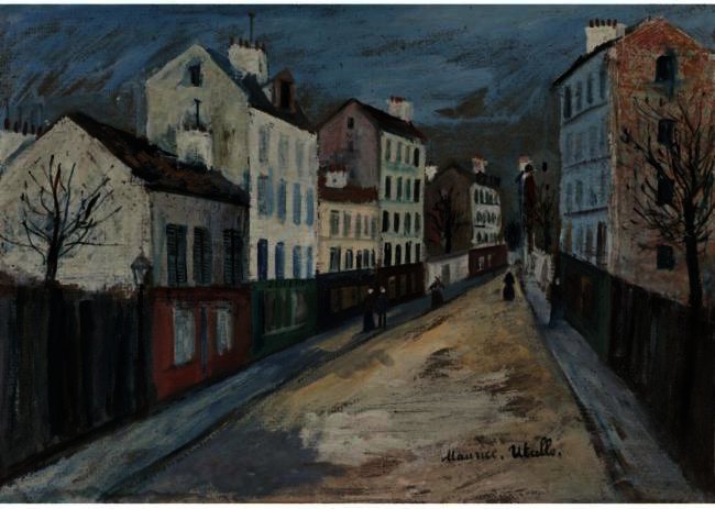 Wikioo.org - The Encyclopedia of Fine Arts - Painting, Artwork by Maurice Utrillo - A street in the suburbs of Paris