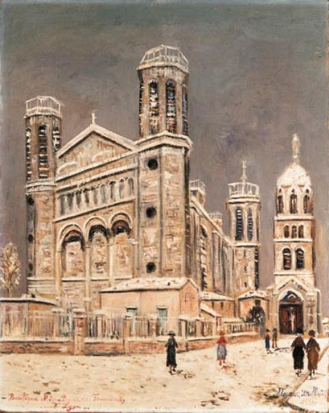 Wikioo.org – La Enciclopedia de las Bellas Artes - Pintura, Obras de arte de Maurice Utrillo - Basílica de Notre-Dame-de-Fournires, Lyon