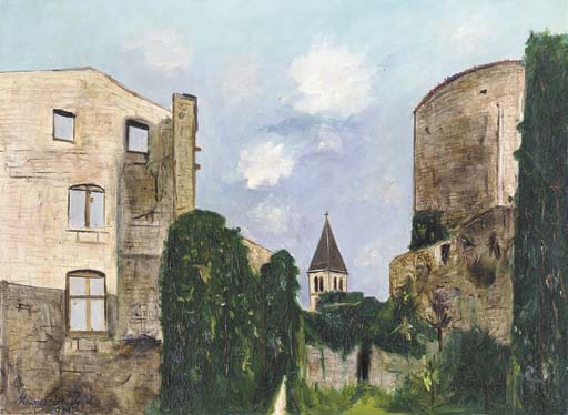 WikiOO.org - Encyclopedia of Fine Arts - Maleri, Artwork Maurice Utrillo - Castle of Azergues (Rhone)