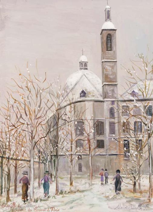 Wikioo.org - The Encyclopedia of Fine Arts - Painting, Artwork by Maurice Utrillo - Chapel of the Convent of the Carmelites in Paris