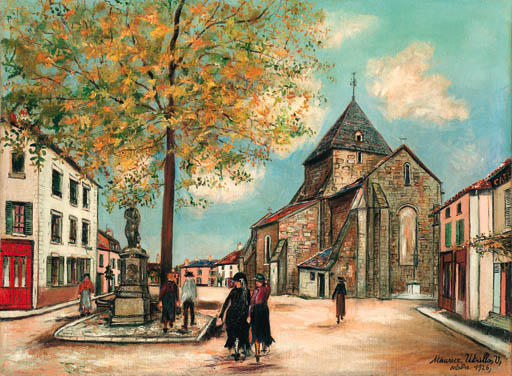 Wikioo.org - The Encyclopedia of Fine Arts - Painting, Artwork by Maurice Utrillo - Church of Bessines (Haute Vienne)