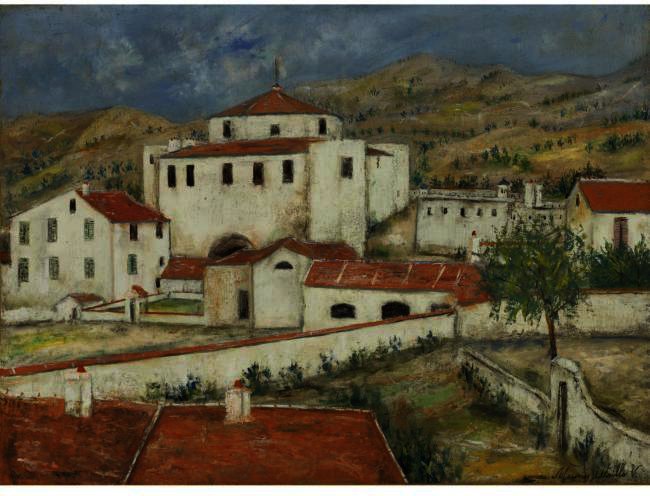 Wikoo.org - موسوعة الفنون الجميلة - اللوحة، العمل الفني Maurice Utrillo - Landscape of Corsica