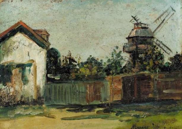Wikioo.org - The Encyclopedia of Fine Arts - Painting, Artwork by Maurice Utrillo - Le Moulin de la Galette 4