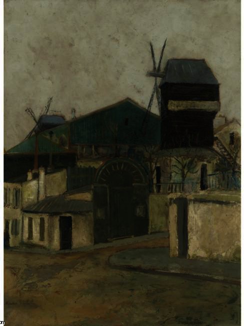 Wikoo.org - موسوعة الفنون الجميلة - اللوحة، العمل الفني Maurice Utrillo - Le Moulin De La Galette 5