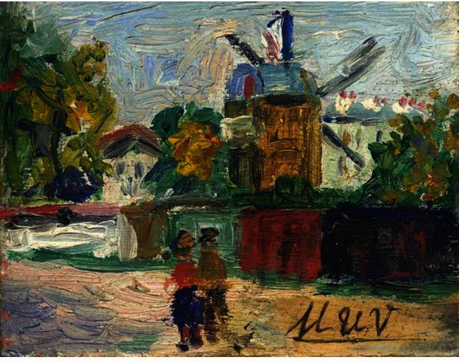 WikiOO.org - Encyclopedia of Fine Arts - Maľba, Artwork Maurice Utrillo - Le Moulin De La Galette At Montmatrtre 1