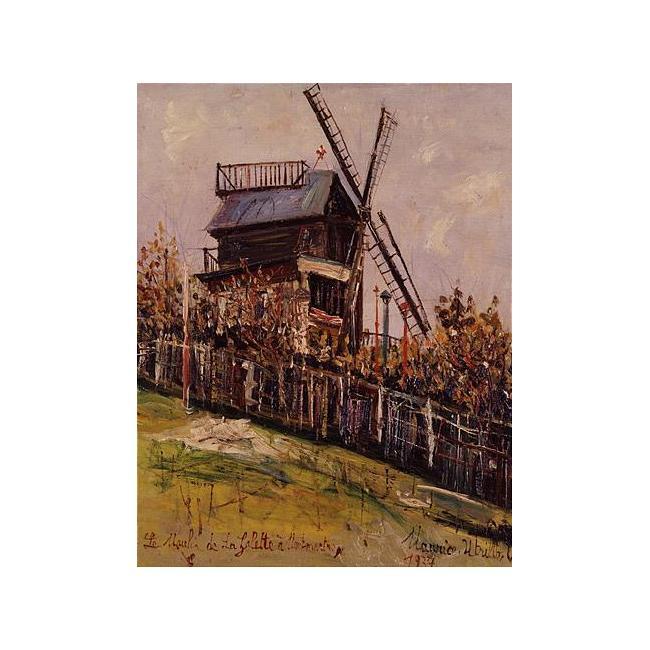 Wikioo.org - The Encyclopedia of Fine Arts - Painting, Artwork by Maurice Utrillo - Le Moulin De La Galette At Montmatrtre 2