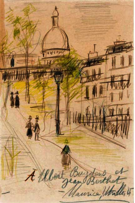 Wikoo.org - موسوعة الفنون الجميلة - اللوحة، العمل الفني Maurice Utrillo - Le Sacre-Cœur De Montmartre